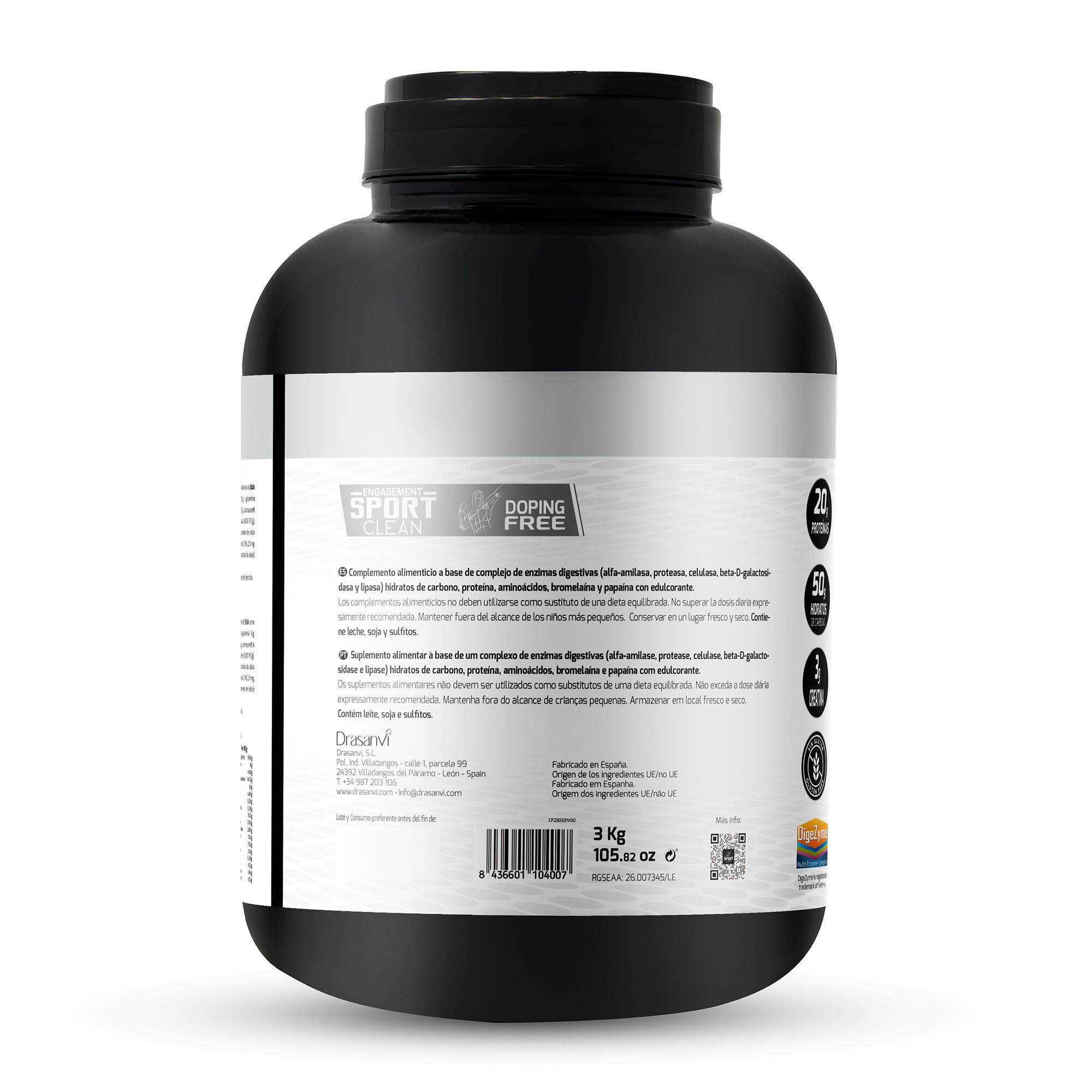 Weight Gainer Sport Live - Aumento masa muscular - Cookies and Cream - 3Kg 3/6