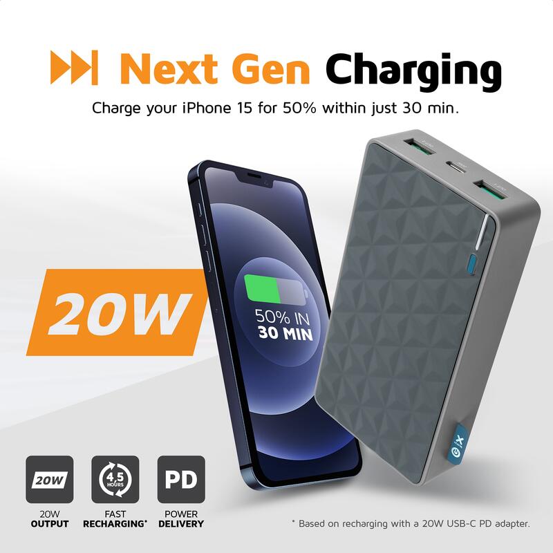 Xtorm Powerbank 20000 mAh Fan Edition, Quick Charge, Power bank 20W, FastCharge