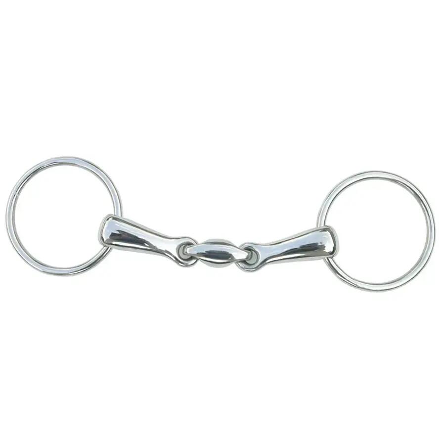 Two-ring stainless steel horse bit, double crimpedTattini