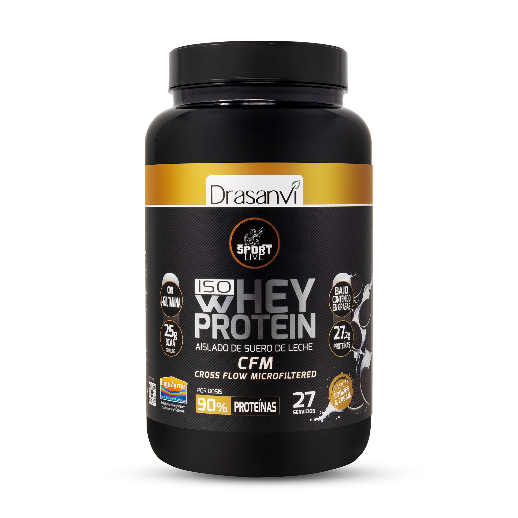 DRASANVI Proteína Whey Isolada Sport Live - Bolachas e Creme - 800Gr - DRASANVI