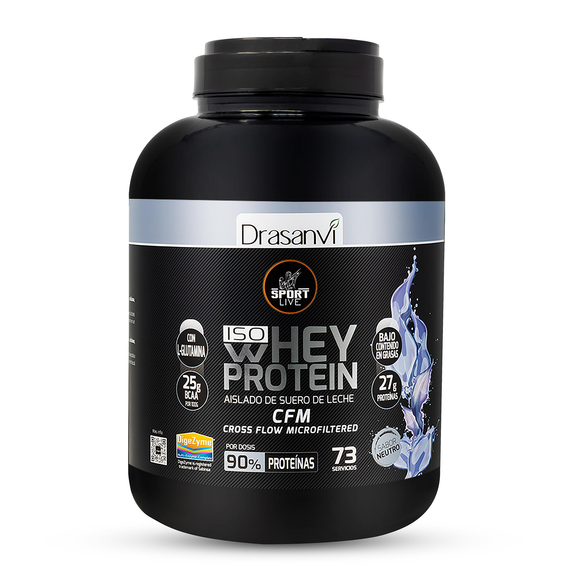 Whey protein isolate sport live - sabor neutro - 2,2kg - drasanvi
