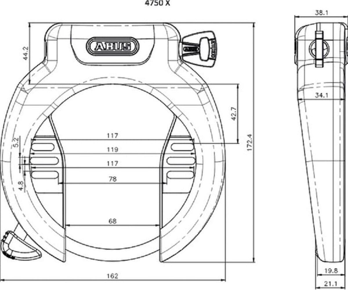Blocco del telaio Abus Pro Amparo 4750X R Black OE 2/7