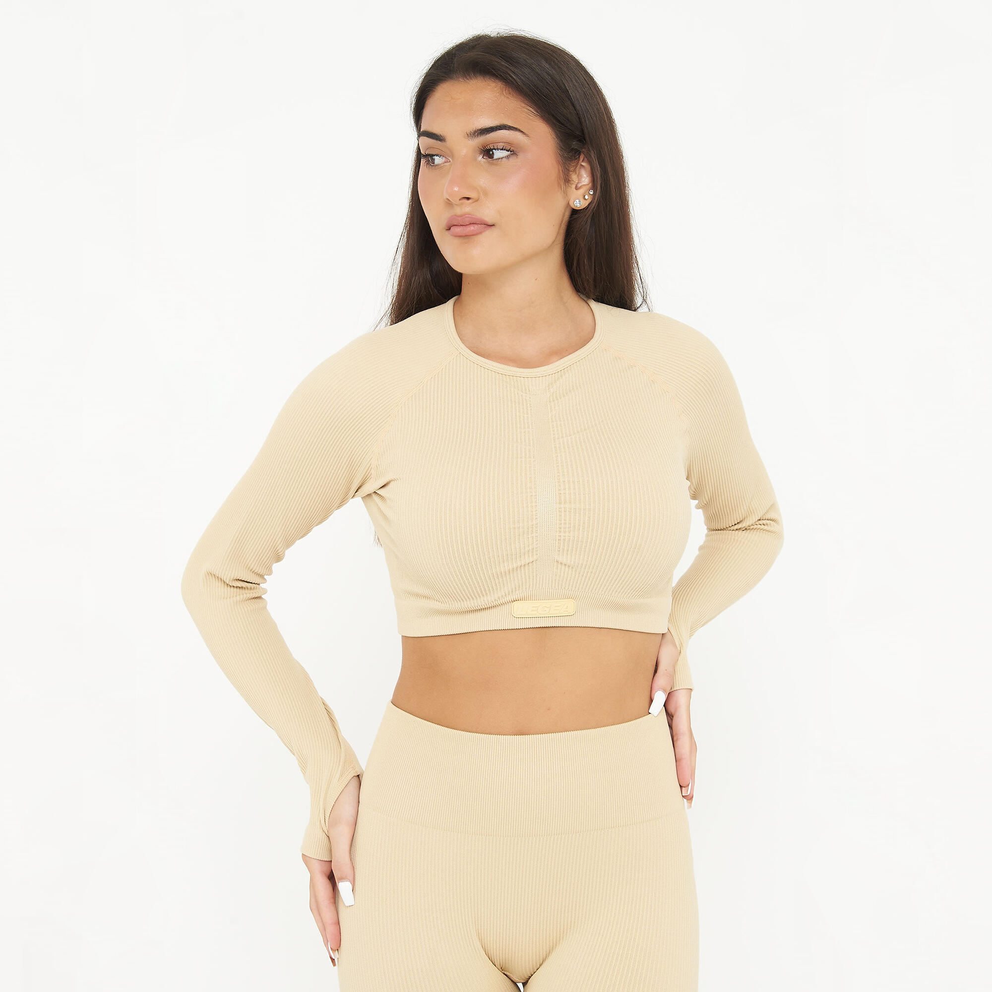 Legea - Crop Top D'Entraînement Imala Manches Longues - Maillot Manches Longues - Beige - Decathlon
