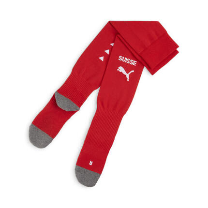 Chaussettes de football à logo de l’équipe de Suisse PUMA White Team Regal Red
