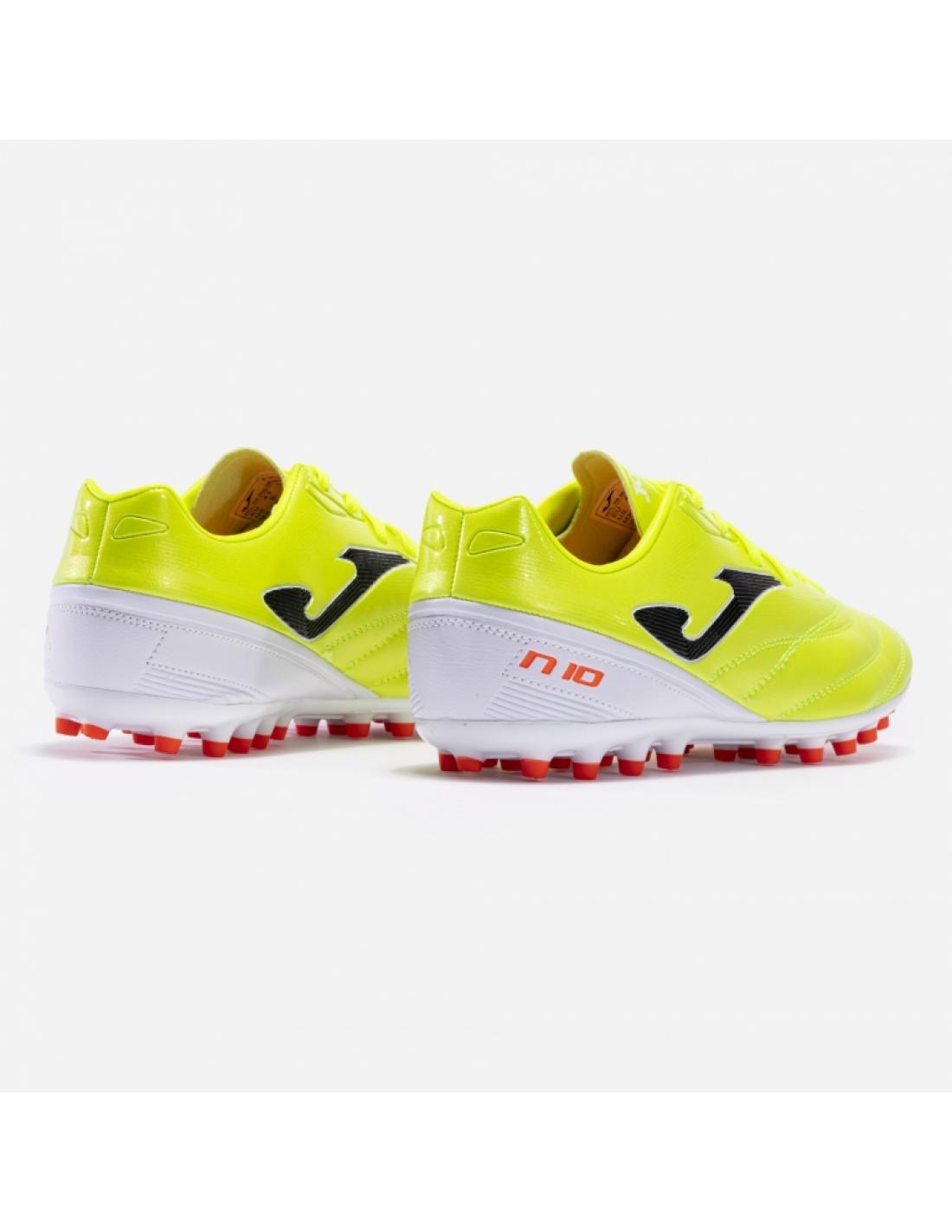 Zapatilla Fútbol Adulto Joma Número-10 2311 Verde Flúor Blanco Resistente 3/4