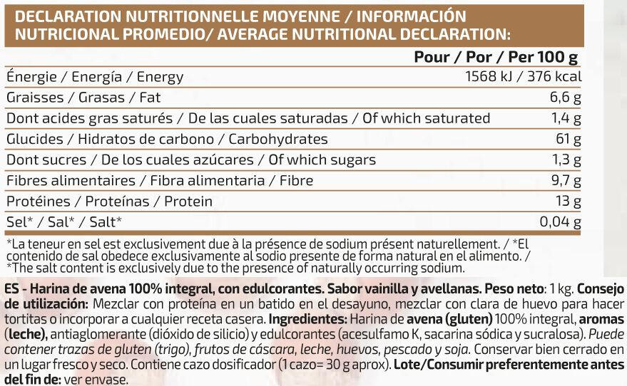 Farine d´Avoine - 1 kg Vanille Noisette de IO.Genix 2/3