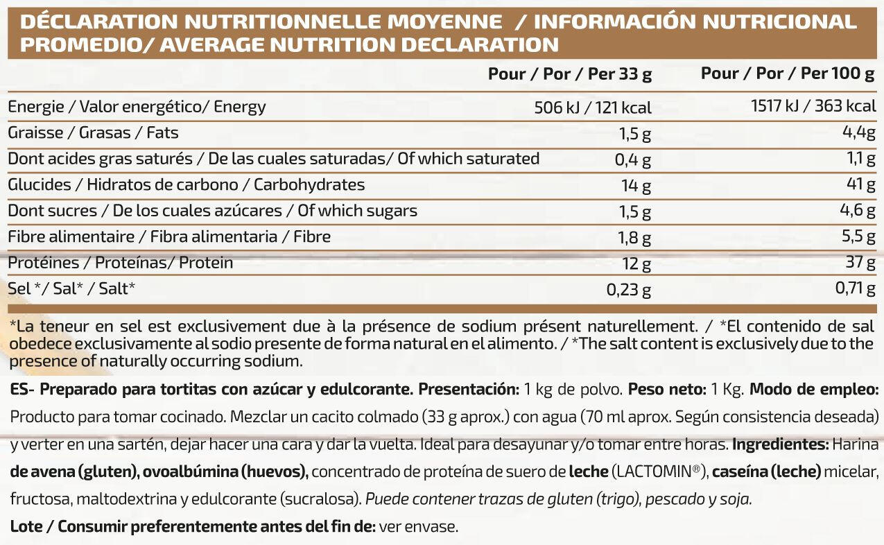 Tortitas Originales - 1000g Neutro IO.Genix 2/3