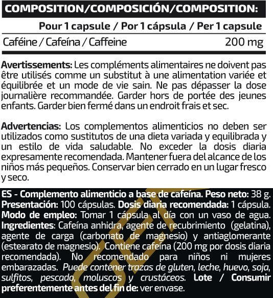 Cafeïne 200mg - 100 Capsules IO.Genix 2/3