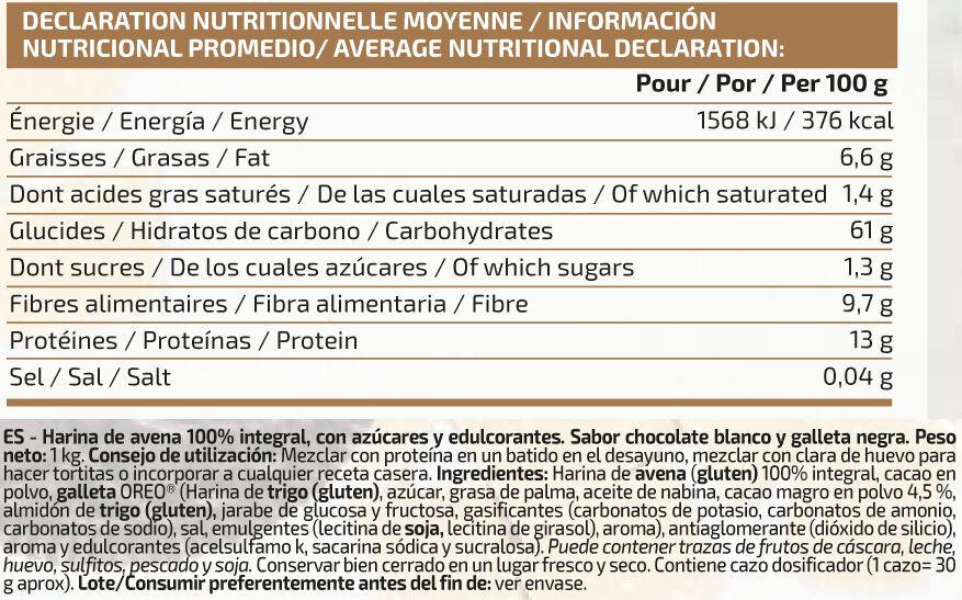Farine d´Avoine - 1 kg Chocolat blanc avec biscuit de IO.Genix 2/3