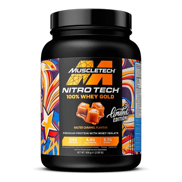 Nitro Tech Whey Gold - 908g Caramelo Salado de Muscletech