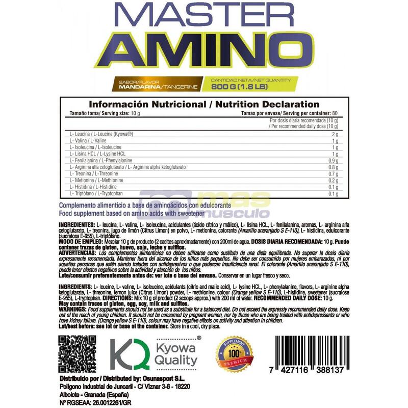 Master Amino - 800g Mandarina de MM Supplements