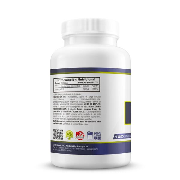 Vitamina B12 - 120 Cápsulas Vegetales de MM Supplements