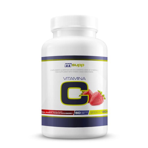 Vitamina C Masticable - 60 Tabletas Fresa Acida de MM Supplements