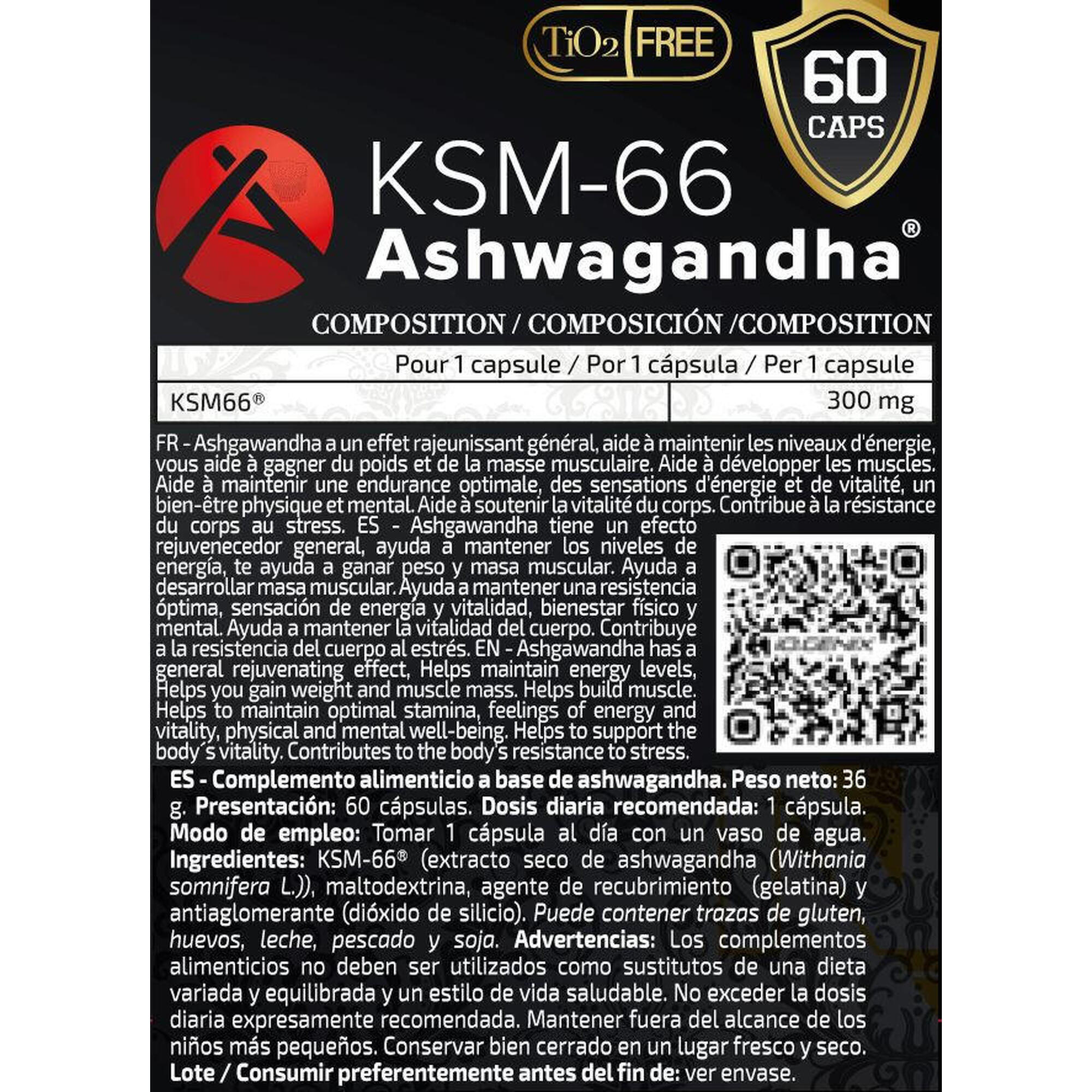 KSM66 Ashwagandha - 60 Cápsulas de IO.Genix