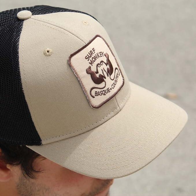 Casquette Trucker -Polyester recyclé - 6 panneaux /Adulte /Taille unique (Beige) 3/4