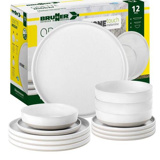 Melamin Campinggeschir-Set ODETTE Midday- 12-teilig