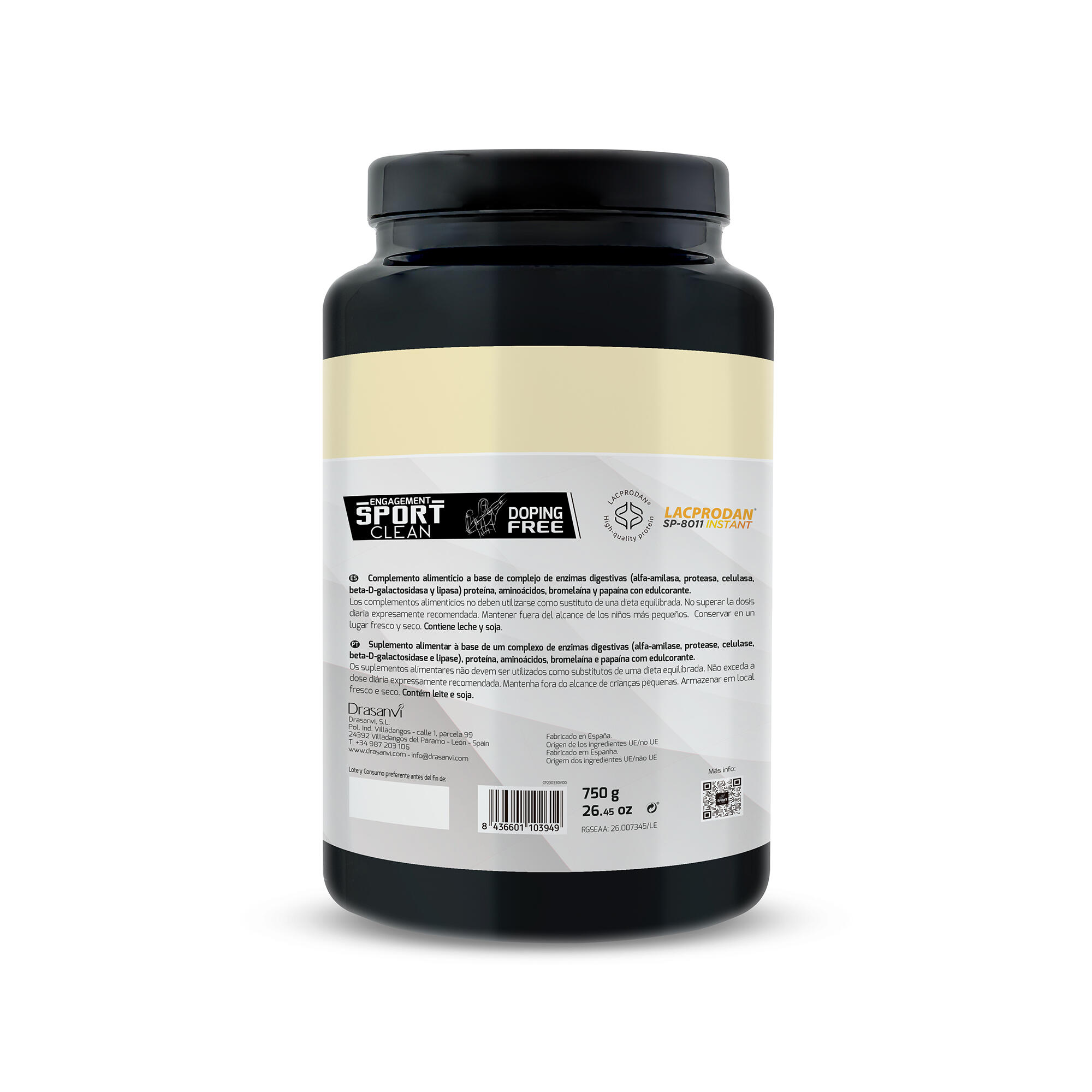 Whey Protein Concentrada Sport Live - Chocolate Blanco - 750Gr - DRASANVI 3/6