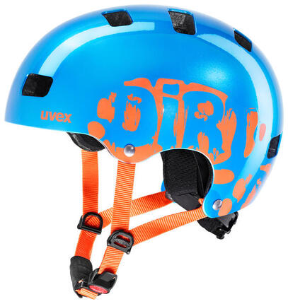 Kid 3 Dirtbike blue-orange Fahrrad Inline Scooter Skate Kinder Helm Retro-Look