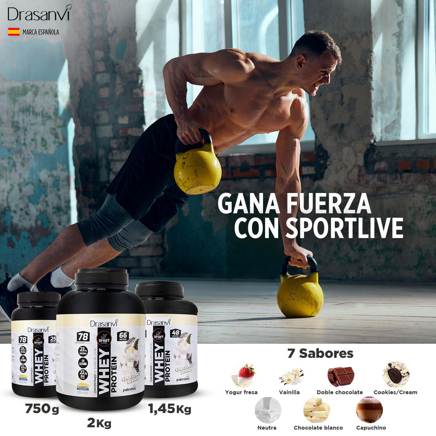 Whey Protein Concentrada Sport Live - Chocolate Blanco - 2Kg 4/6