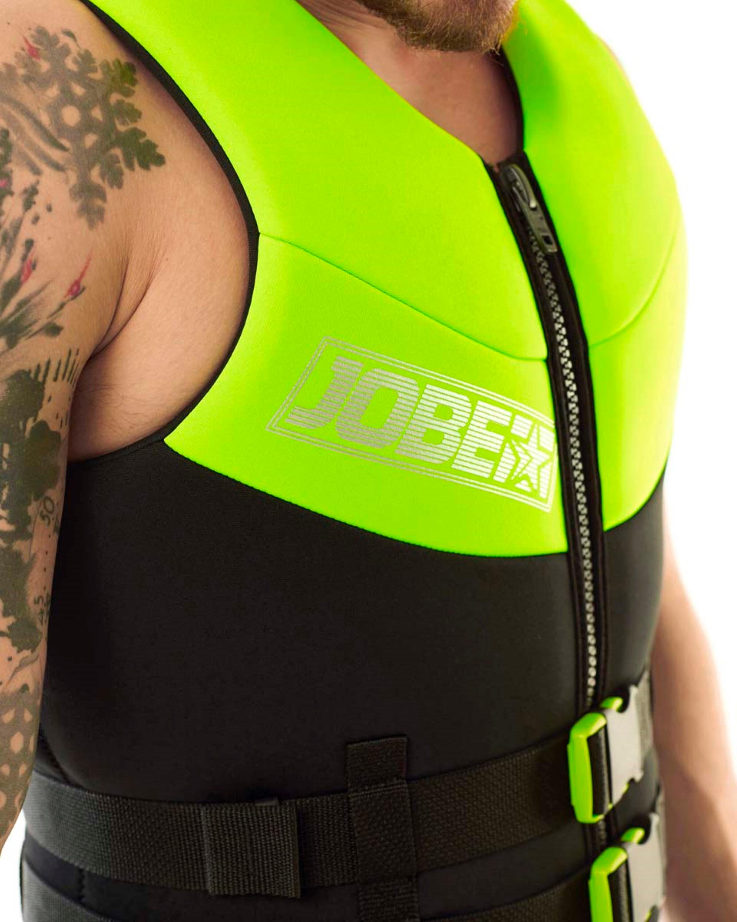 NEOPREN Lime Green Herren 50N Schwimmweste für Jetski Wakeboard Boot SUP 3/7