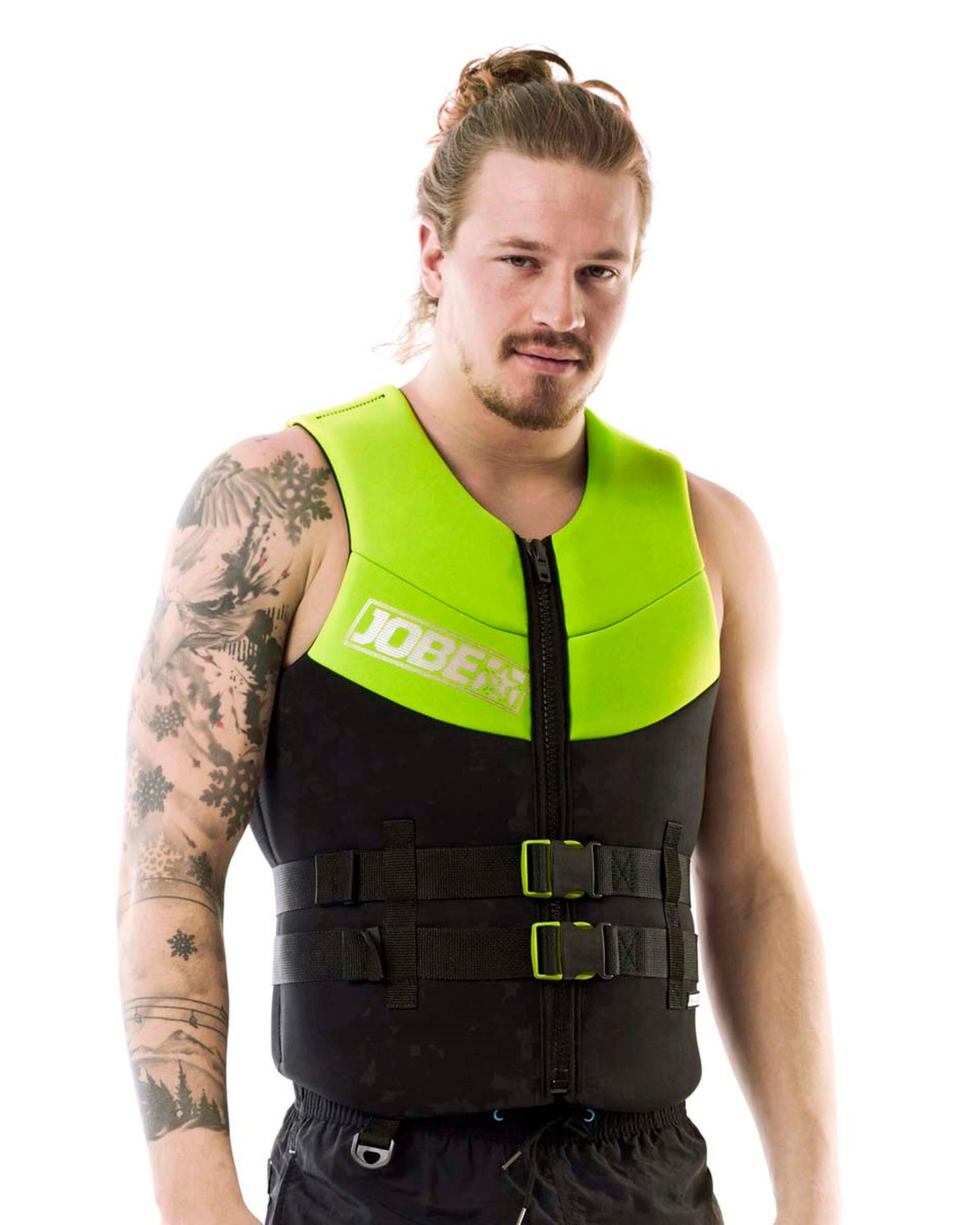 JOBE NEOPREN Lime Green Herren 50N Schwimmweste für Jetski Wakeboard Boot SUP