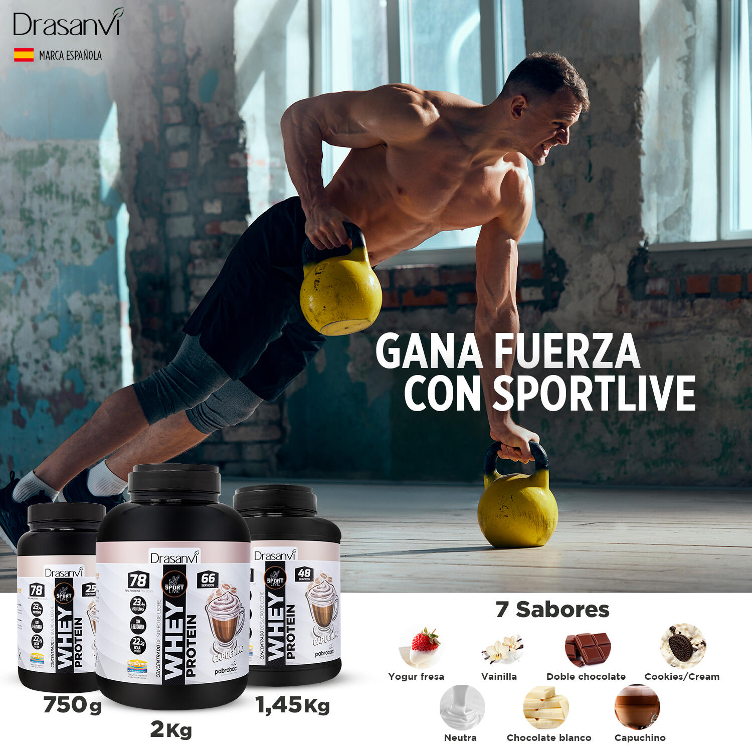 Whey Protein Concentrada Sport Live - Capuchino - 2Kg - DRASANVI 4/6