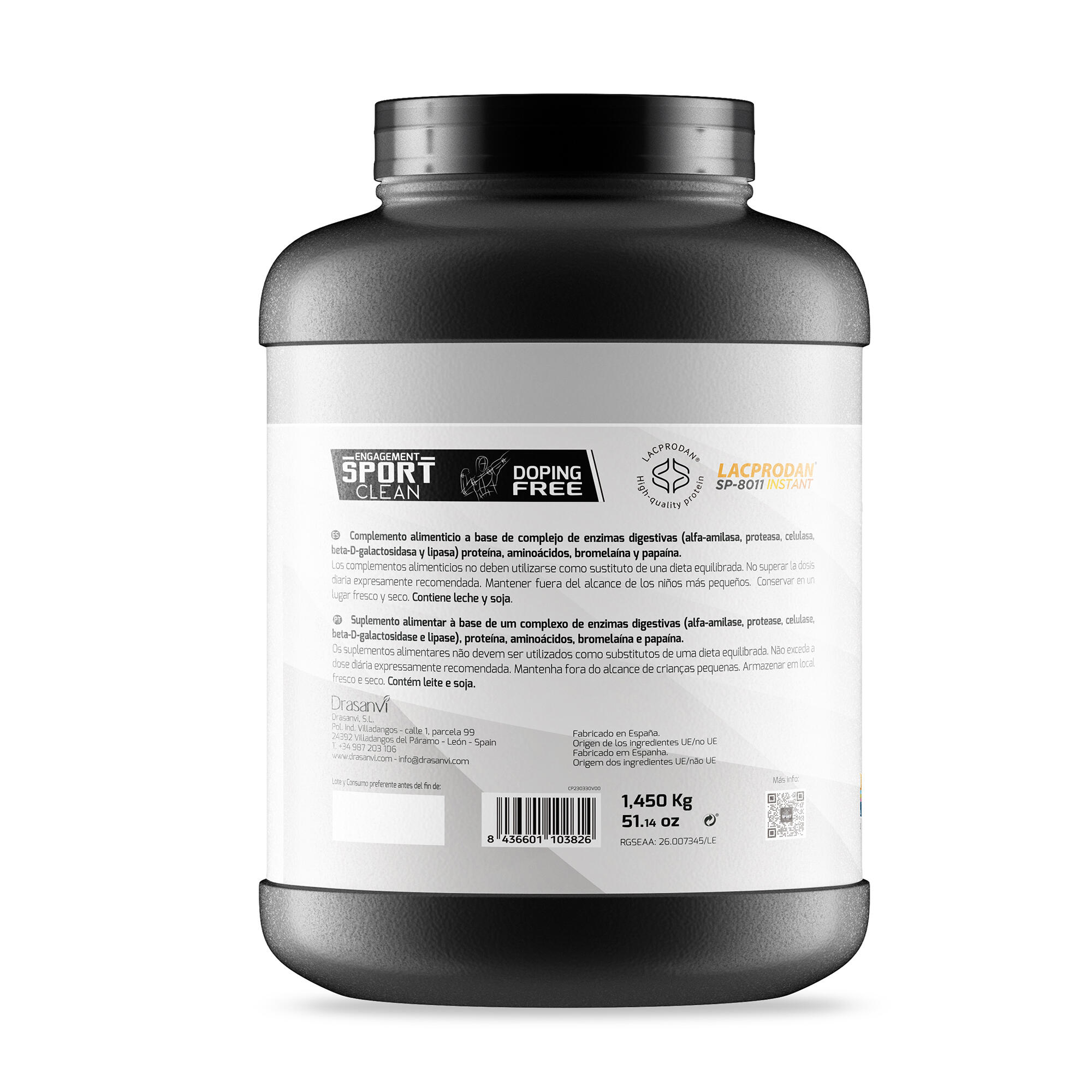 Whey Protein Concentrada Sport Live - Sabor Neutro - 1,45Kg - DRASANVI 3/6