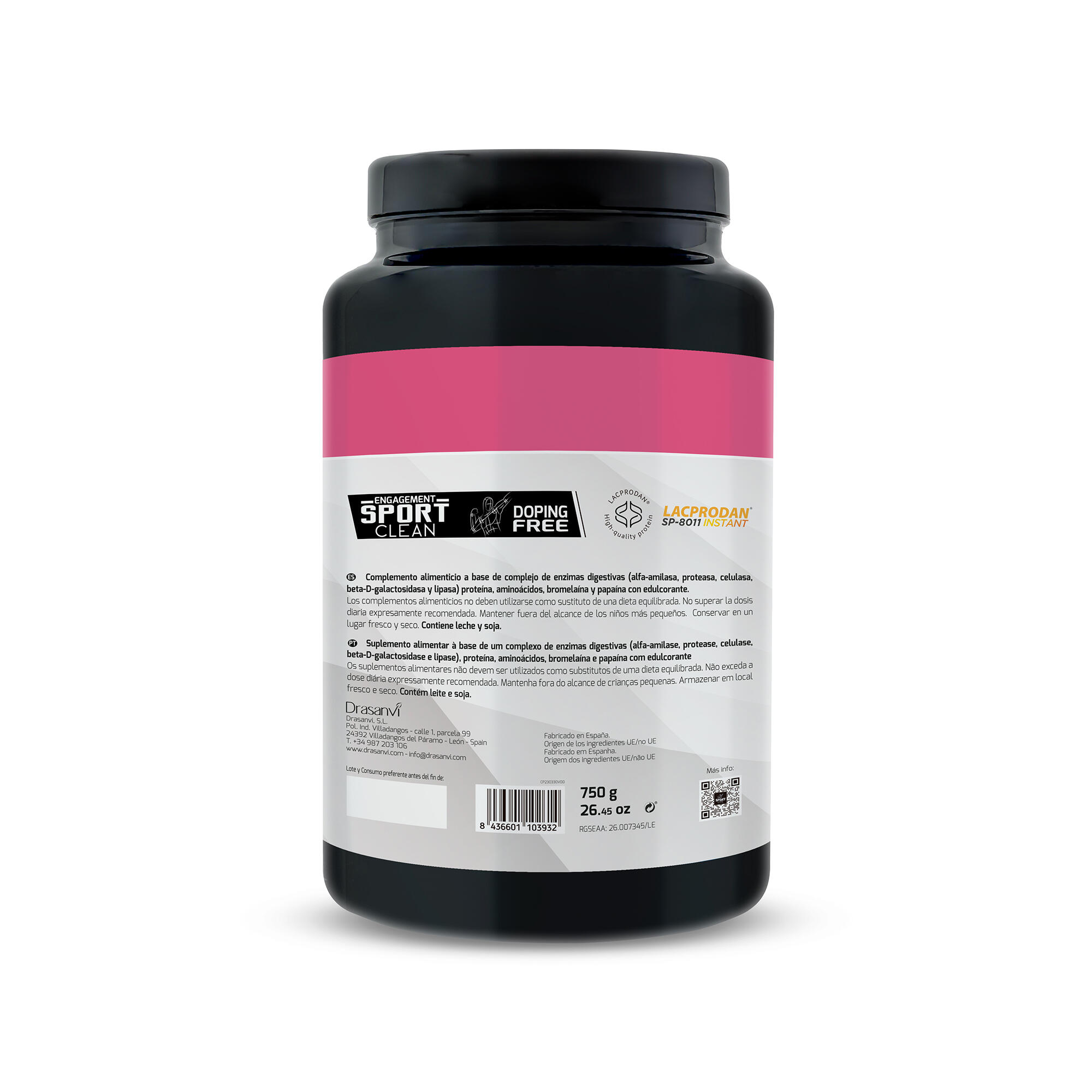 Whey Protein Concentrada Sport Live - Yogur Fresa - 750Gr - DRASANVI 3/6