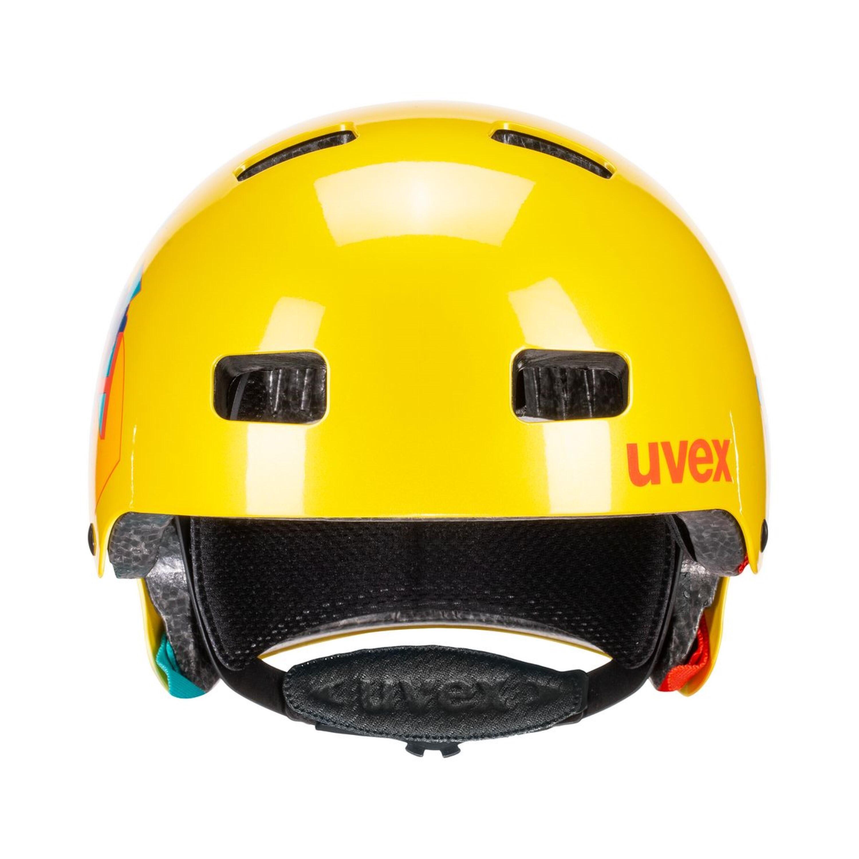 Kid 3 SWAG yellow Fahrrad Inline Scooter Skate Kinder Helm Retro-Look 3/7