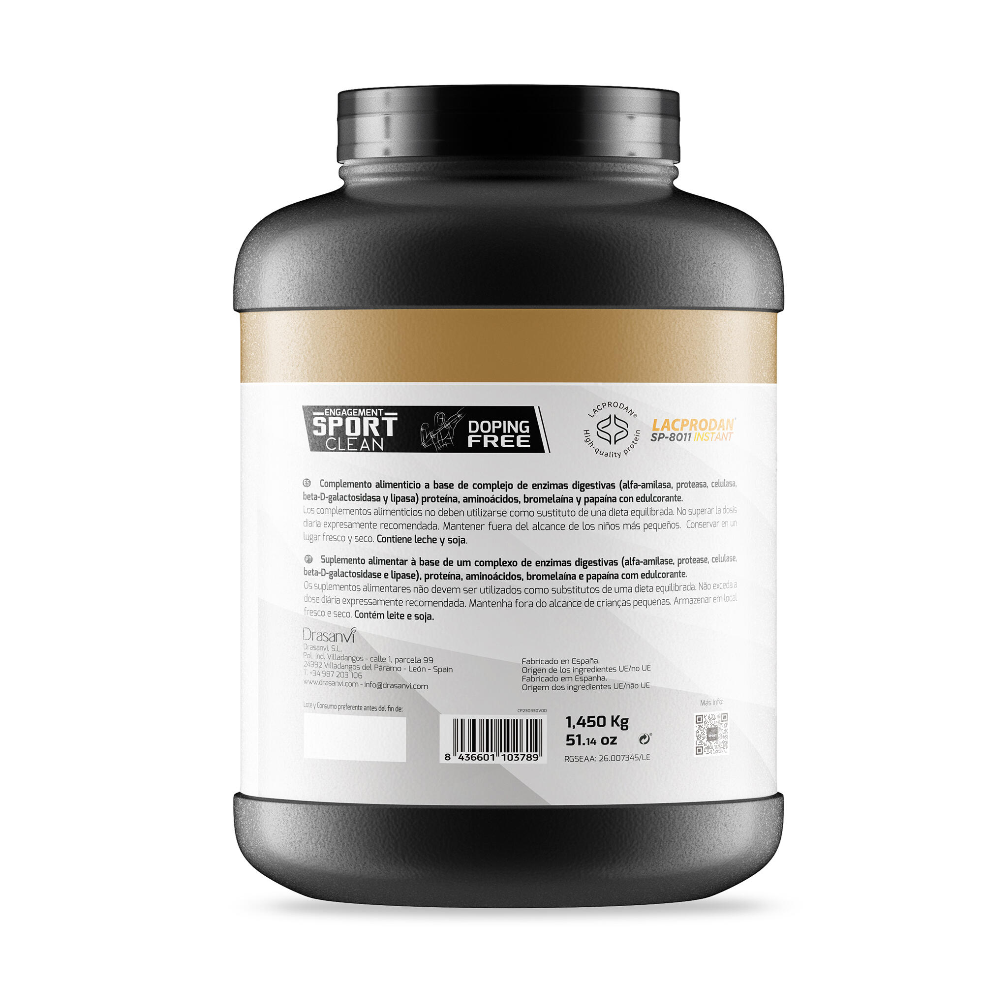 Whey Protein Concentrada Sport Live - Cookies and Cream - 1,45Kg - DRASANVI 3/6