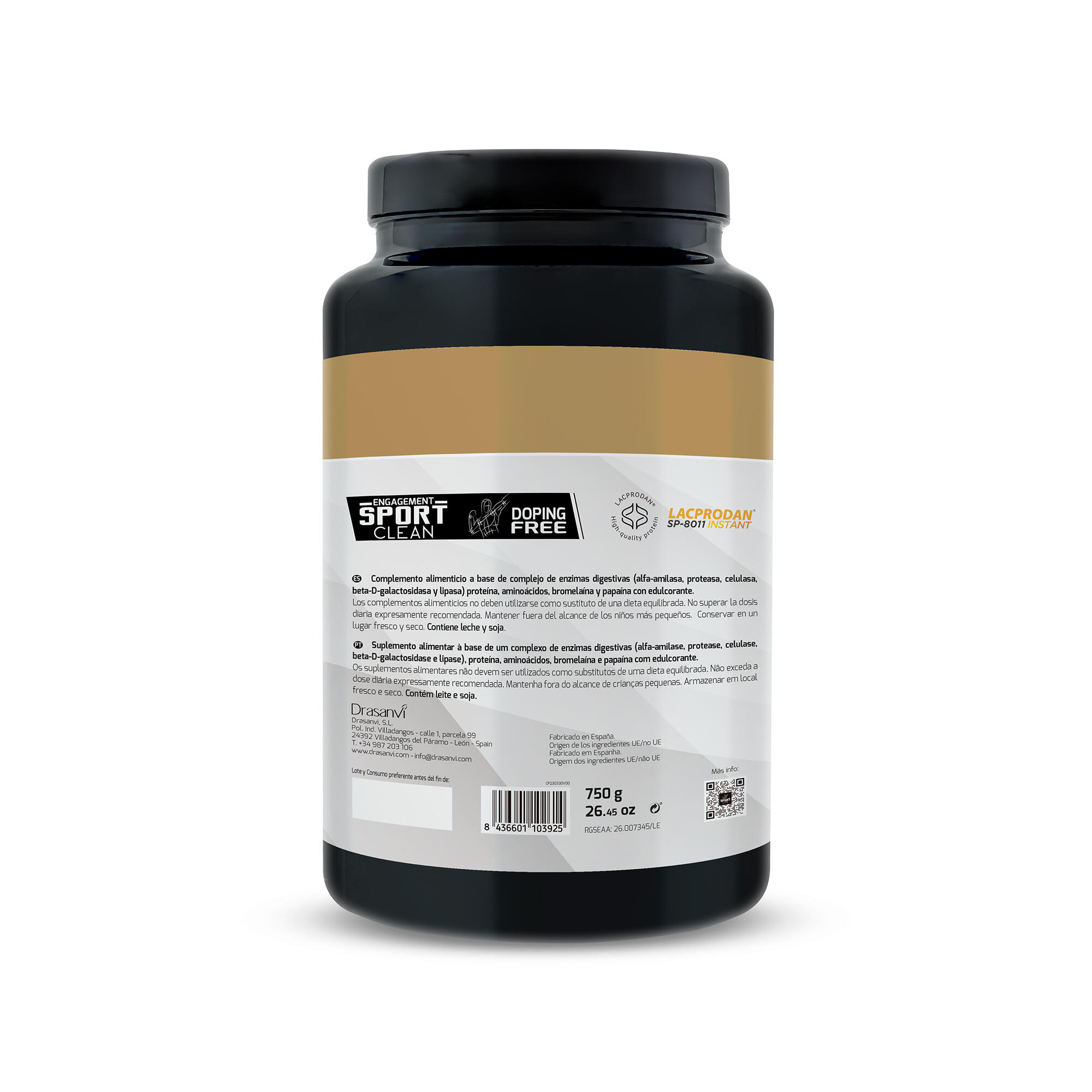 Whey Protein Concentrada Sport Live - Cookies and Cream - 750Gr - DRASANVI 3/6