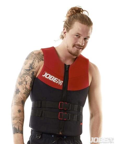 NEOPREN Red Herren 50N Schwimmweste für Jetski Wakeboard Boot SUP Wasserski