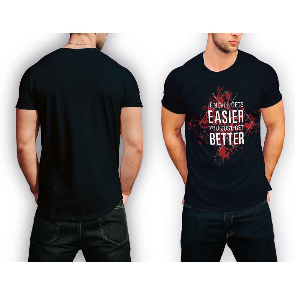 T-shirt Preta “It never gets easier” 2/2