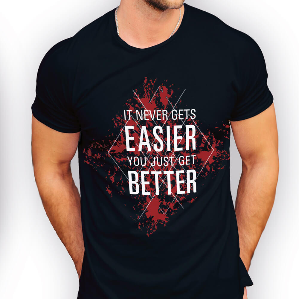 PINE TREE T-shirt Preta “It never gets easier”