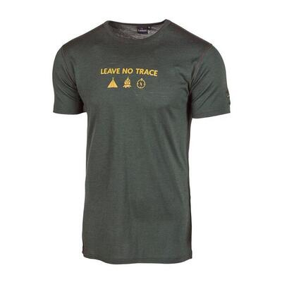 T-shirt agaton trace voor heren - 100% merino wol - groen