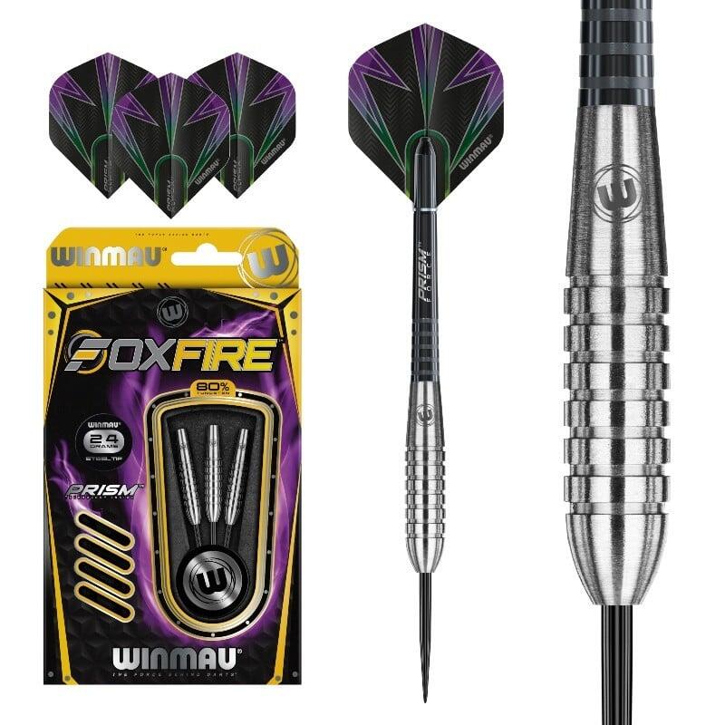 Dardos punta de acero adulto Winmau Foxfire 80% tungsteno negro