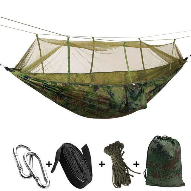 1-2 person portable camping hammock with mosquito net