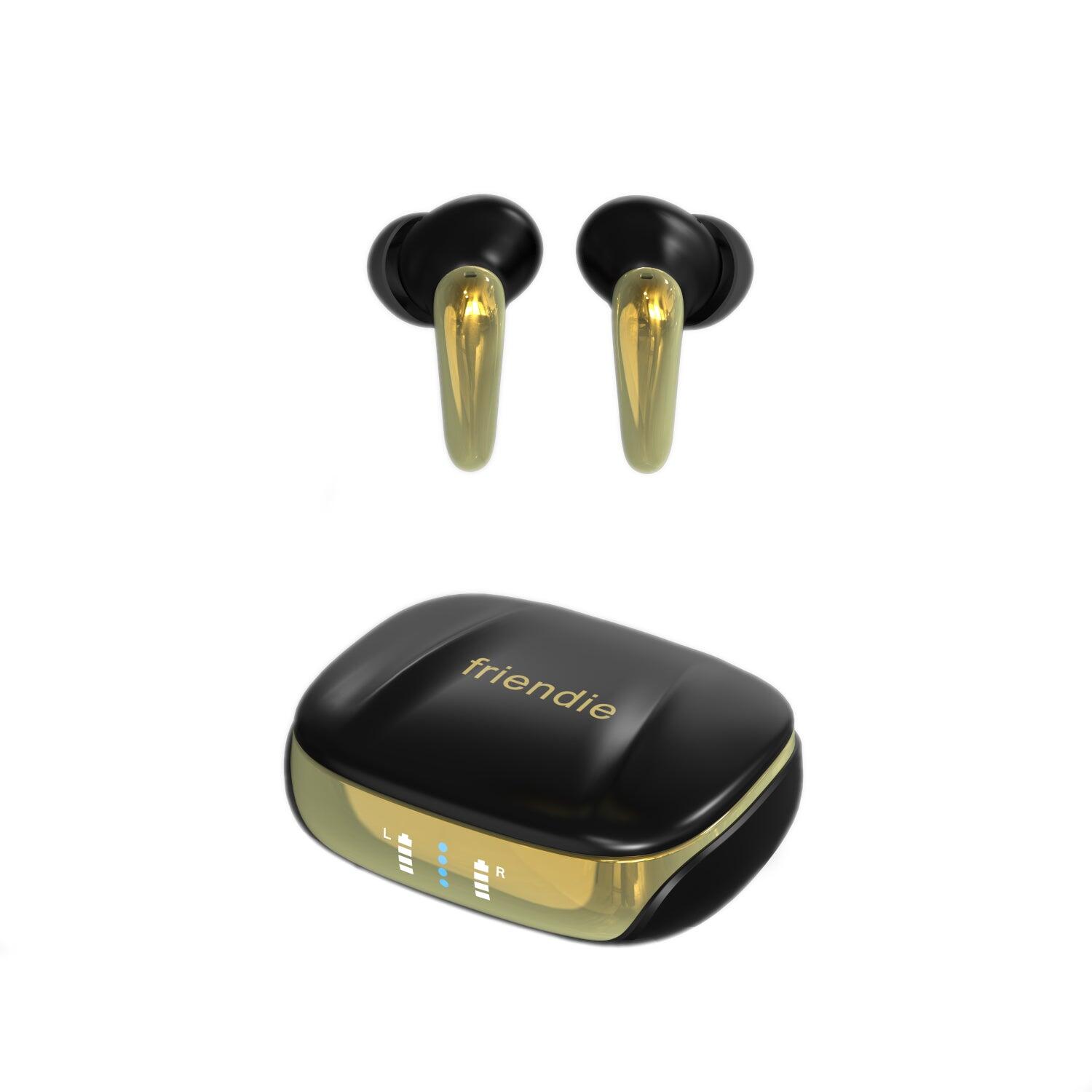 AIR Focus ANC Matte Black and Gold Active Noise Cancelling Earbuds