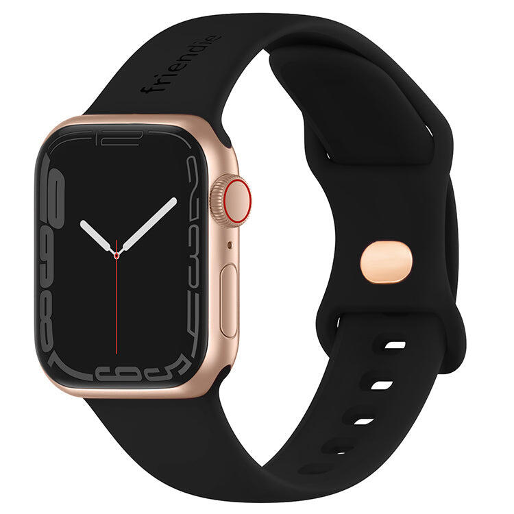 Silicone Sports Band Black with Gold Pin - The Noosa - 38 to 41mm