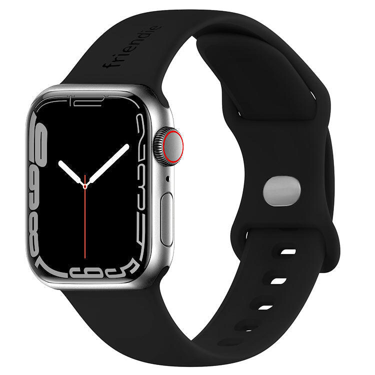 Silicone Sports Band Black with Silver Pin - The Noosa - 38 to 41mm