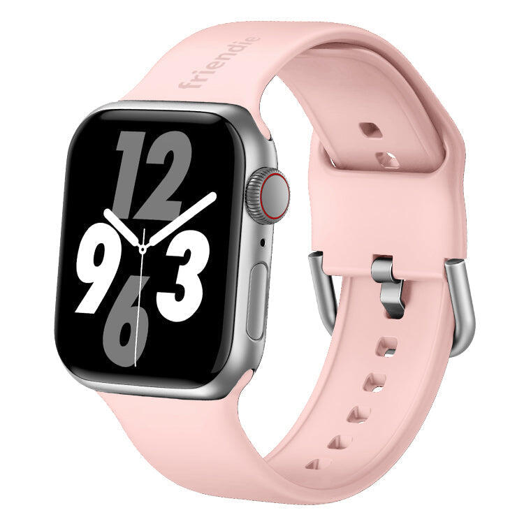 Silicone Band in Rose Gold with Silver Modern Buckle - The Byron -38 to 41mm