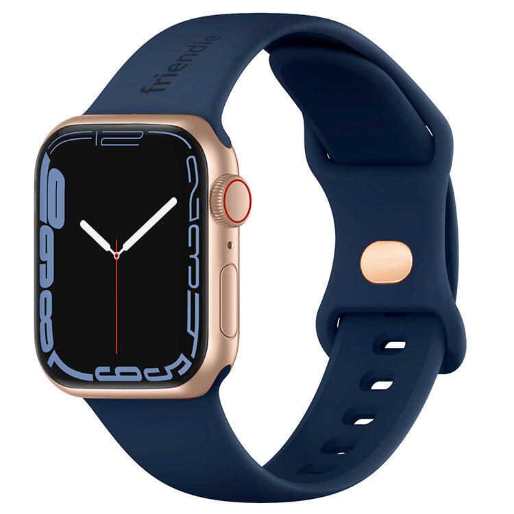 Silicone Sports Band Navy Blue with Gold Pin - The Noosa - 38 to 41mm