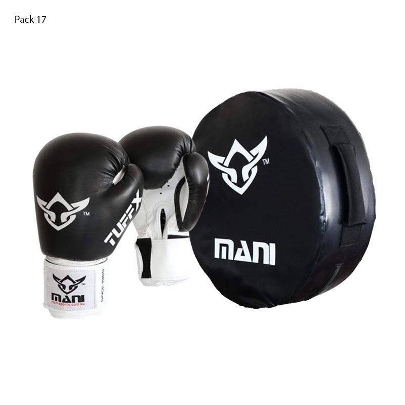 LARGE ROUND KICK PUNCH SHIELD WITH BOXING GLOVES