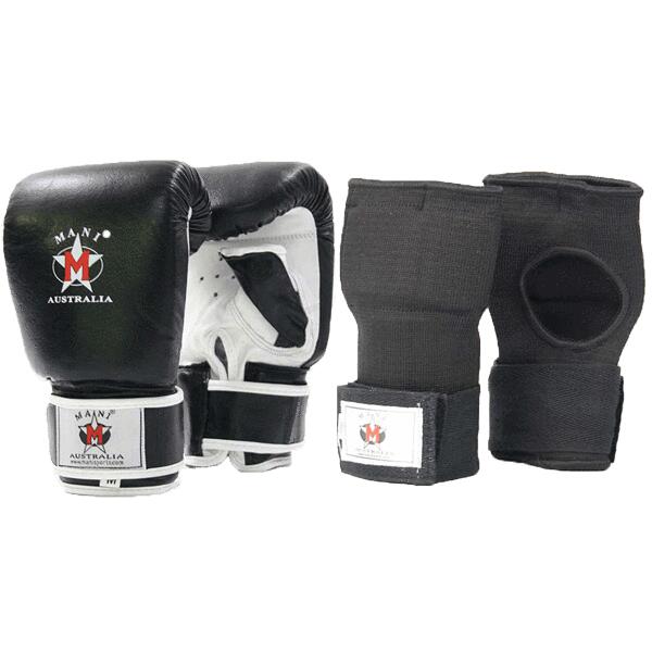 BLACK BOXING QUICK WRAPS WITH LEATHER MITT