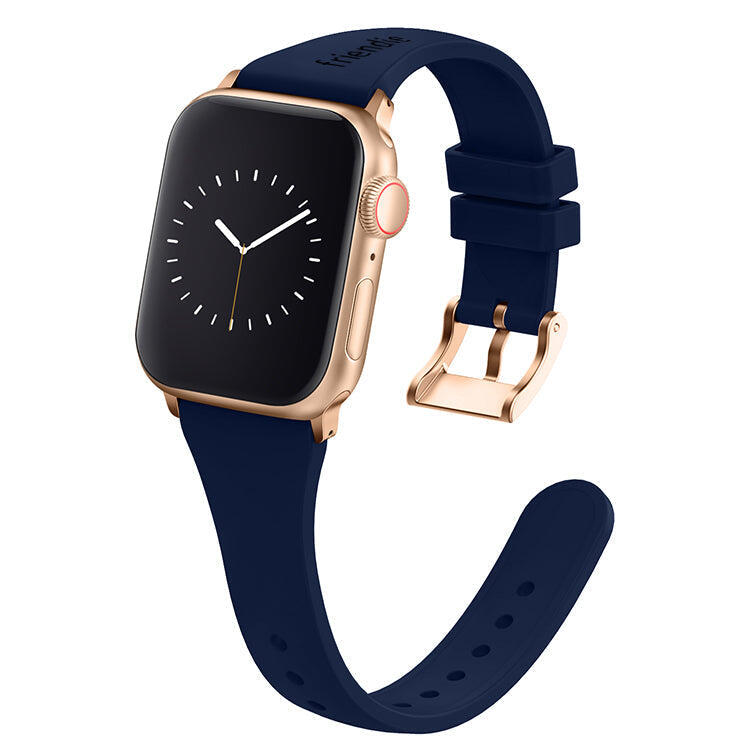 Silicone Band in Navy Blue with Gold Classic Buckle - The Gippsland - 38 to 41mm