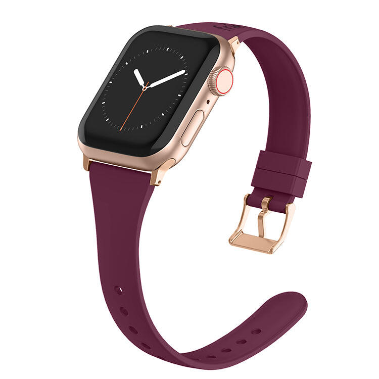 Silicone Band Burgundy with Gold Classic Buckle - The Gippsland - 38 to 41mm