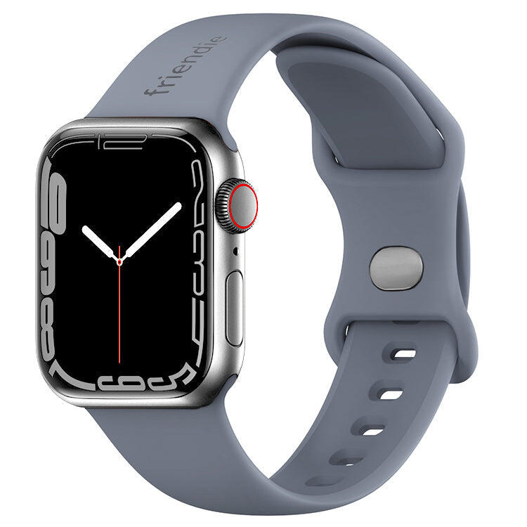 Silicone Sports Band Stardust Grey with Silver Pin - The Noosa - 42mm to 45mm