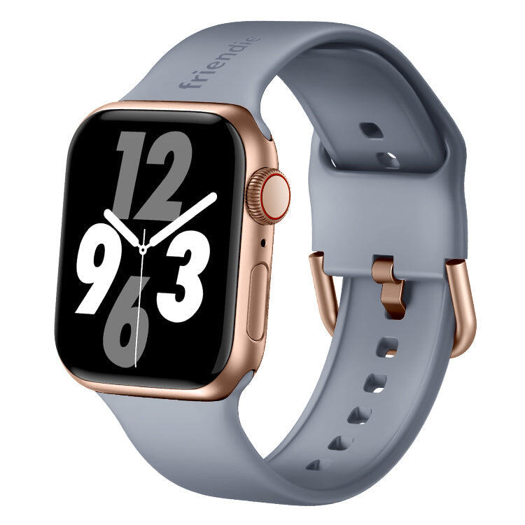 Silicone Band in Stardust Grey with Gold Modern Buckle - The Byron - 38 to 41mm
