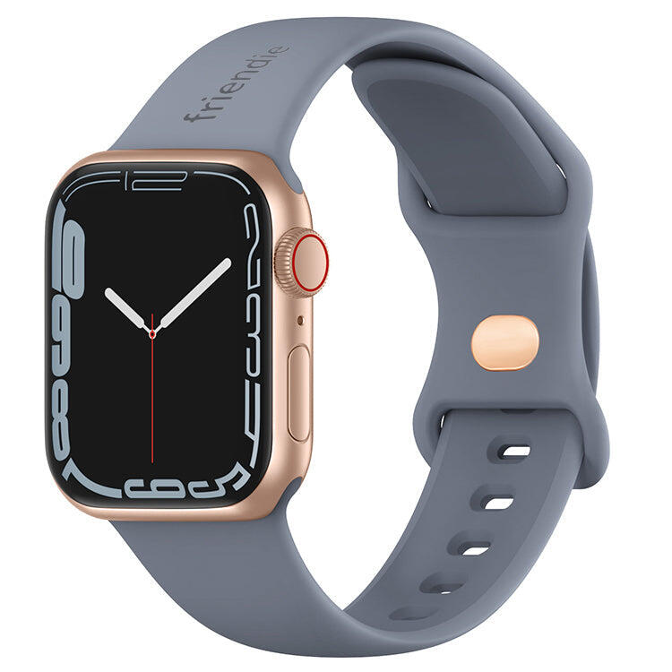 Silicone Sports Band Stardust Grey Gold Pin - The Noosa - 38mm to 41mm