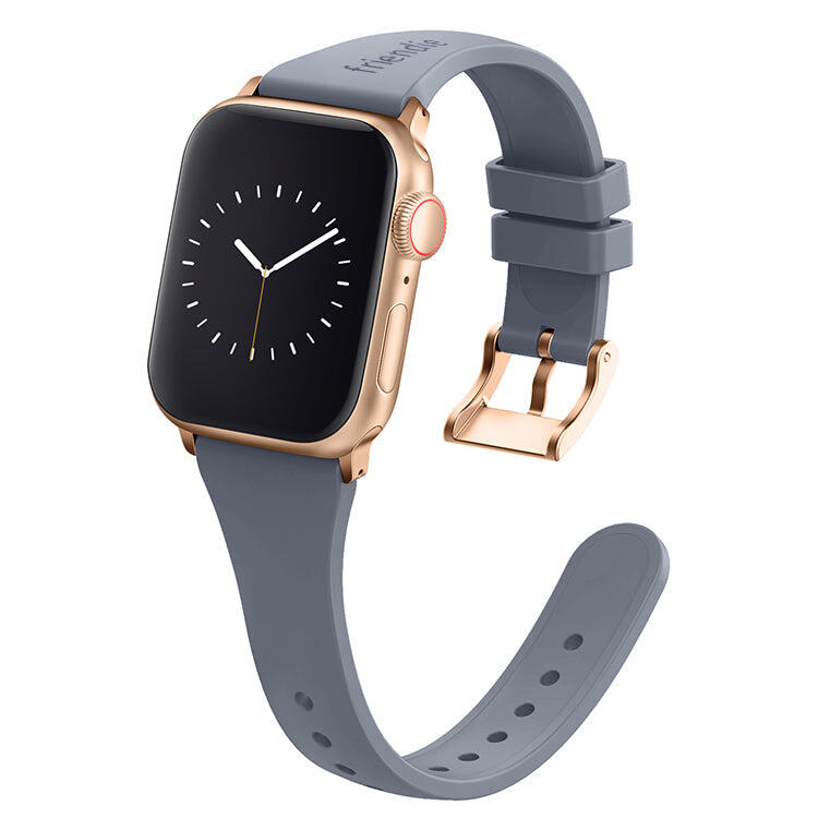 Silicone Band Stardust Grey Gold Classic Buckle - The Gippsland - 38mm to 41mm